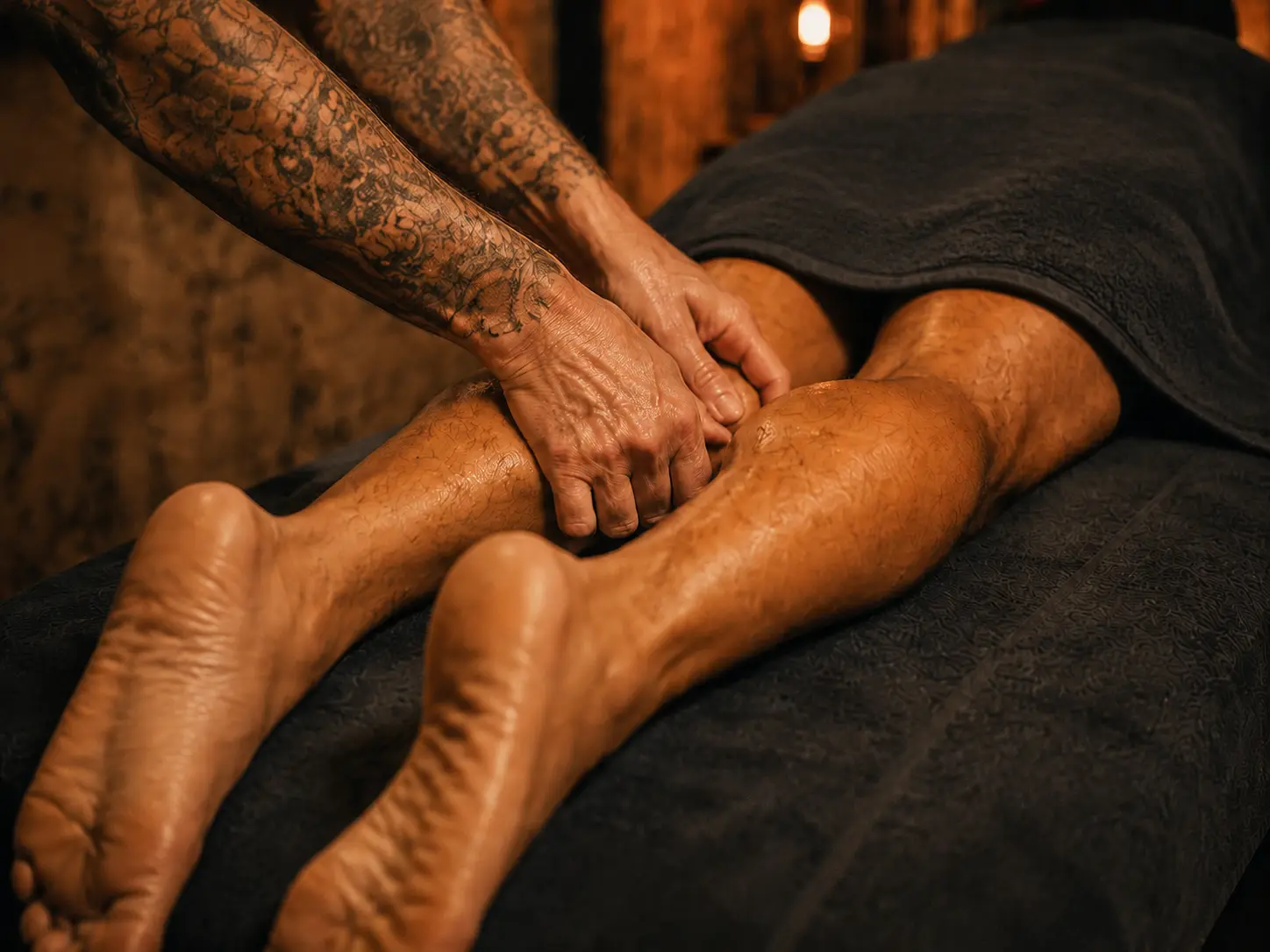 Deep tissue work on legs